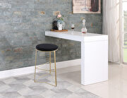 Brushed gold black velvet round seat bar stool by Meridian additional picture 2
