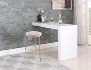 Brushed gold cream velvet round seat bar stool by Meridian additional picture 2
