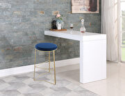 Brushed gold navy velvet round seat bar stool by Meridian additional picture 2