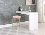 Brushed gold pink velvet round seat bar stool by Meridian additional picture 2