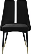 Split back black velvet dining chair by Meridian additional picture 3
