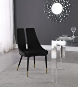 Split back black velvet dining chair by Meridian additional picture 4