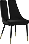 Split back black velvet dining chair by Meridian additional picture 6