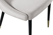 Split back cream velvet dining chair by Meridian additional picture 2
