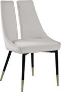 Split back cream velvet dining chair by Meridian additional picture 4
