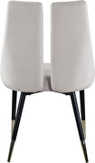 Split back cream velvet dining chair by Meridian additional picture 5