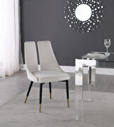 Split back cream velvet dining chair by Meridian additional picture 6