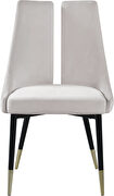 Split back cream velvet dining chair by Meridian additional picture 7