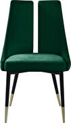 Split back green velvet dining chair by Meridian additional picture 3