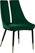 Split back green velvet dining chair by Meridian additional picture 6