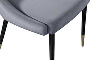 Split back gray velvet dining chair by Meridian additional picture 2