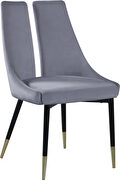 Split back gray velvet dining chair by Meridian additional picture 3