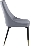 Split back gray velvet dining chair by Meridian additional picture 4