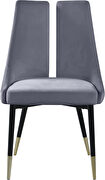Split back gray velvet dining chair by Meridian additional picture 5