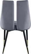 Split back gray velvet dining chair by Meridian additional picture 6