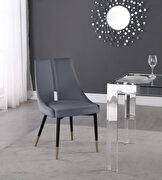 Split back gray velvet dining chair by Meridian additional picture 7