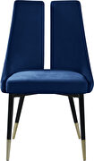 Split back navy velvet dining chair by Meridian additional picture 2