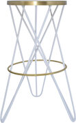 Gold / white round stylish bar stool by Meridian additional picture 4