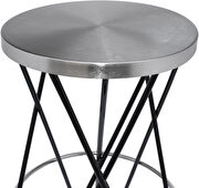 Silver / black round stylish bar stool by Meridian additional picture 3