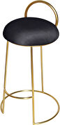 Gold finish frame / black round top seat bar stool by Meridian additional picture 3