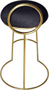 Gold finish frame / black round top seat bar stool by Meridian additional picture 5