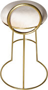 Gold finish frame / cream round top seat bar stool by Meridian additional picture 3