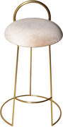 Gold finish frame / cream round top seat bar stool by Meridian additional picture 4
