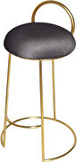 Gold finish frame / gray round top seat bar stool by Meridian additional picture 3