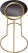 Gold finish frame / gray round top seat bar stool by Meridian additional picture 4