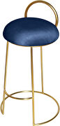 Gold finish frame / navy round top seat bar stool by Meridian additional picture 3