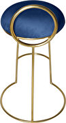 Gold finish frame / navy round top seat bar stool by Meridian additional picture 5