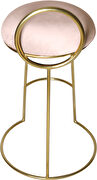 Gold finish frame / pink round top seat bar stool by Meridian additional picture 4
