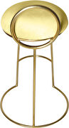 Gold finish frame / yellow round top seat bar stool by Meridian additional picture 2