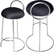 Chrome finish frame / black round top seat bar stool by Meridian additional picture 2