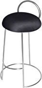 Chrome finish frame / black round top seat bar stool by Meridian additional picture 4
