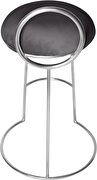 Chrome finish frame / gray round top seat bar stool by Meridian additional picture 5