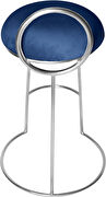 Chrome finish frame / navy round top seat bar stool by Meridian additional picture 2