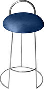 Chrome finish frame / navy round top seat bar stool by Meridian additional picture 4
