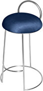 Chrome finish frame / navy round top seat bar stool by Meridian additional picture 5