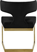 Floating gold base / black velvet curved back dining chair by Meridian additional picture 2
