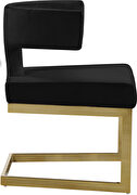 Floating gold base / black velvet curved back dining chair by Meridian additional picture 5