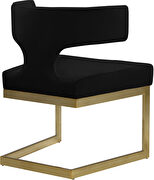 Floating gold base / black velvet curved back dining chair by Meridian additional picture 7