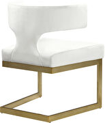 Floating gold base / cream velvet curved back dining chair by Meridian additional picture 2
