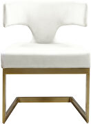 Floating gold base / cream velvet curved back dining chair by Meridian additional picture 5