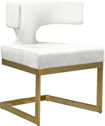 Floating gold base / cream velvet curved back dining chair by Meridian additional picture 6