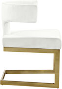 Floating gold base / cream velvet curved back dining chair by Meridian additional picture 7