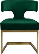 Floating gold base / green velvet curved back dining chair by Meridian additional picture 3