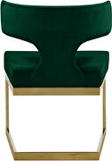 Floating gold base / green velvet curved back dining chair by Meridian additional picture 5