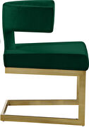 Floating gold base / green velvet curved back dining chair by Meridian additional picture 6