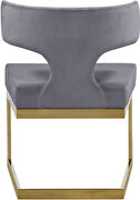 Floating gold base / gray velvet curved back dining chair by Meridian additional picture 4